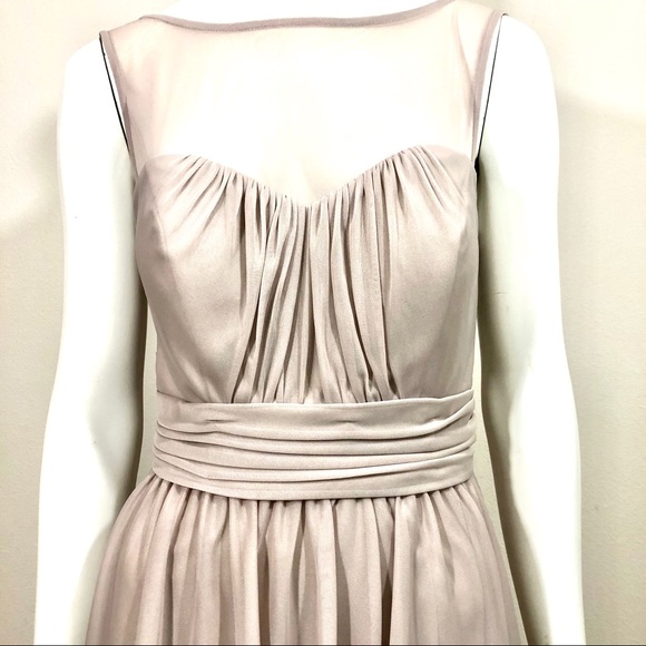 NWT David’s Bridal Beige Bridesmaid Dress - Picture 2 of 14